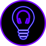 BlackLite Productions lightbulb logo - purple
