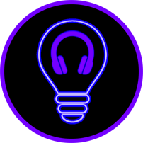 BlackLite Productions lightbulb logo - purple