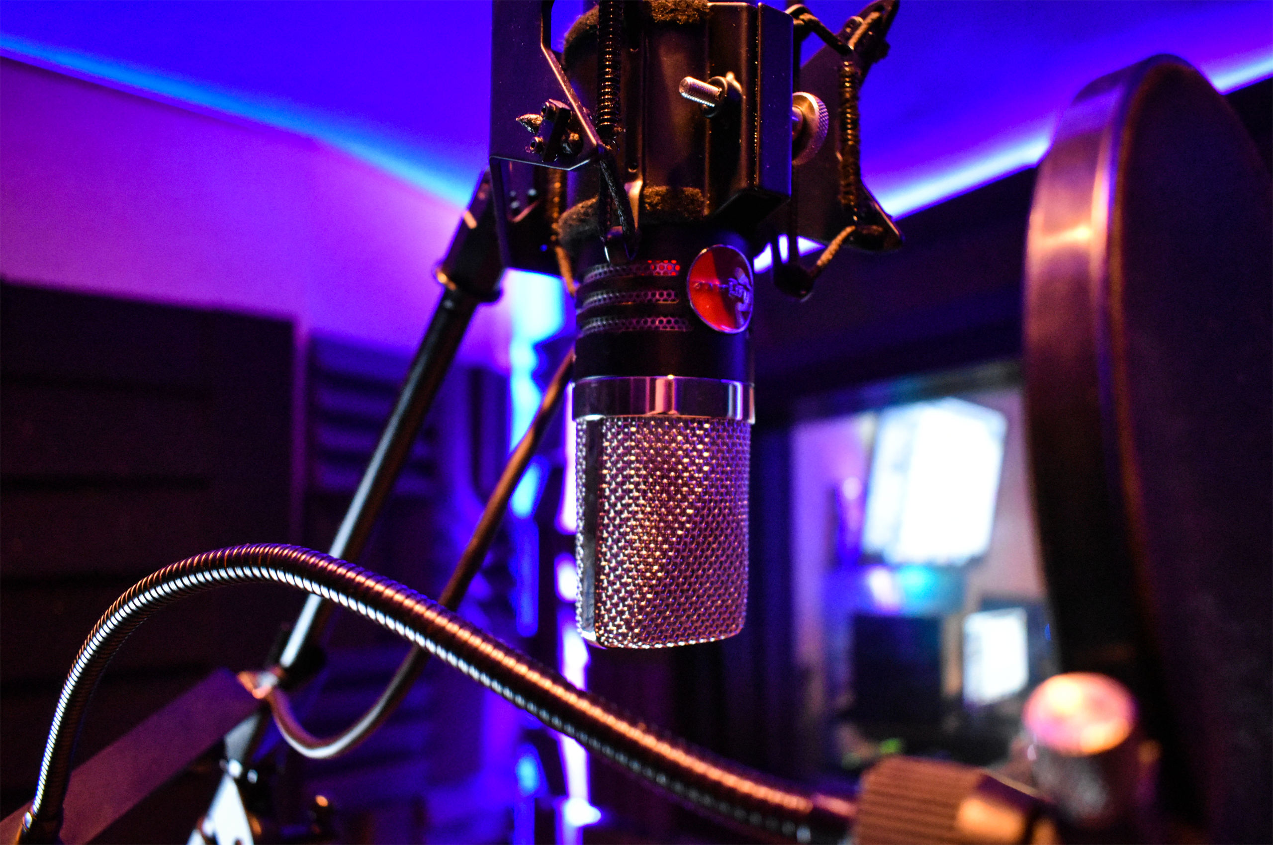 Microphone in music recording studio BlackLite Productions