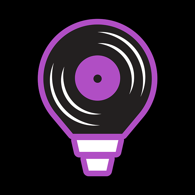 BlackLite Productions logo bulb blue color
